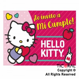 HELLO KITTY INVITACION GRANDE x 10